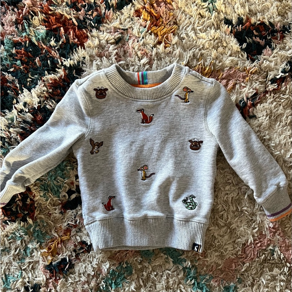 Joules + The Gruffalo Grey Marl Sweatshirt, toddler size 1